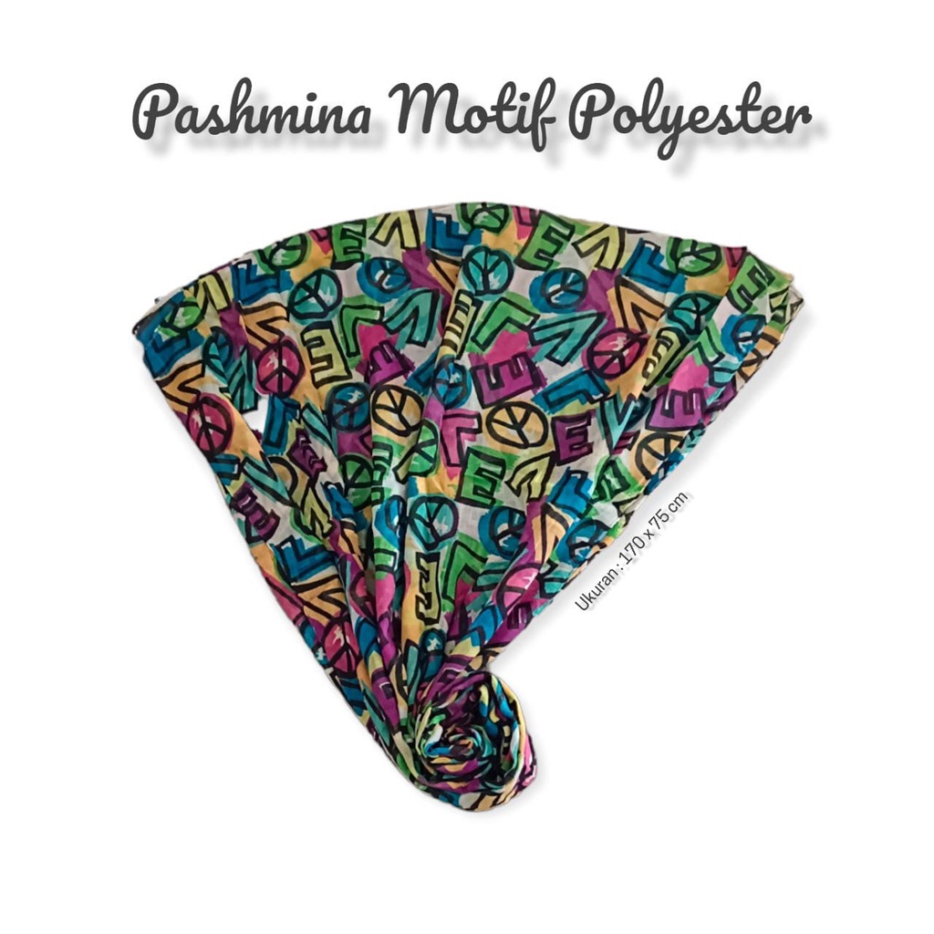 Pashmina Polyester 170cm x 65cm Motif Hijab Polyester Motif