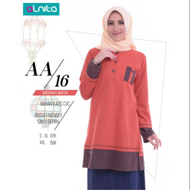 Atasan Alnita Merah Bata AA 16