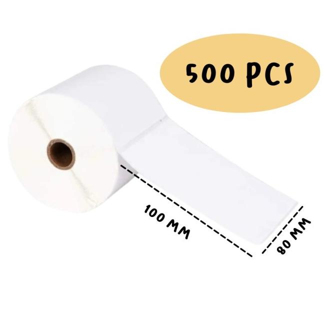 

➭ Kertas Label Bare 80x100mm - Stiker Label Thermal 80mm - 500 PCS ⅍