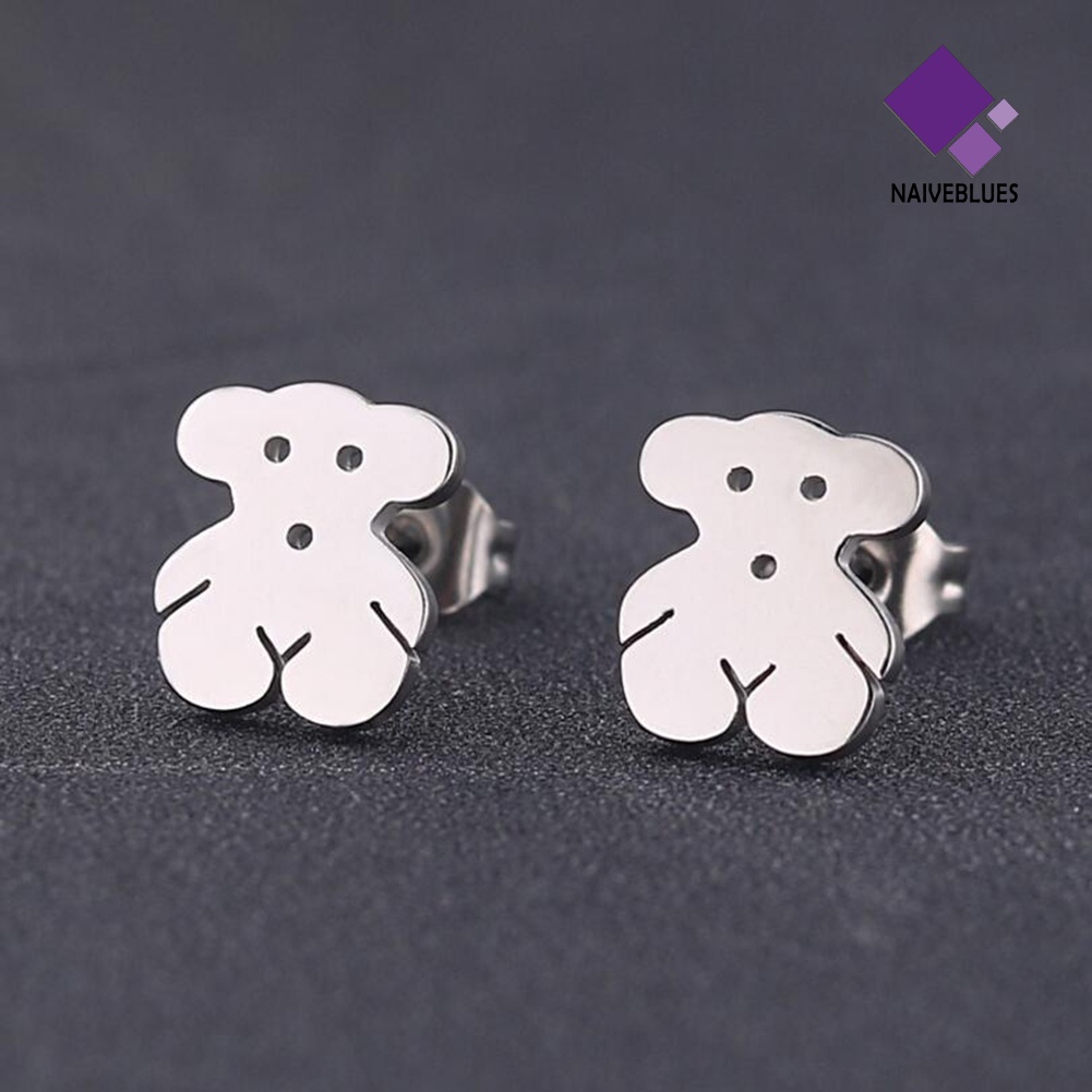 Anting Stud Mini Bahan Stainless Steel Motif Kartun Untuk Wanita