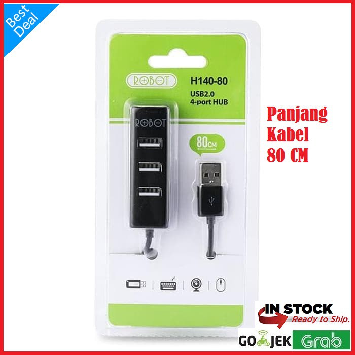 USB HUB ROBOT 4 PORT H140-80 80CM USB 2.0