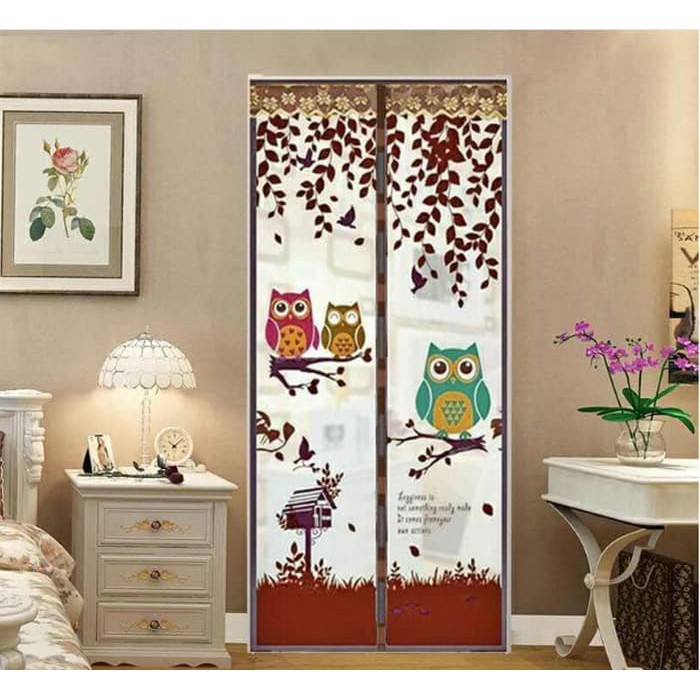 Terbaru Tirai magnet pintu OWL Golden Tirai anti nyamuk serangga magnetik TM1 - LOVE BIRD HIJAU