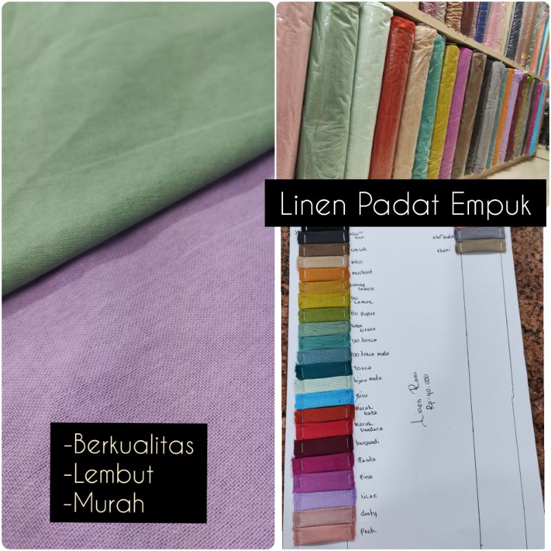 Kain Linen Padat Empuk Pure 100%