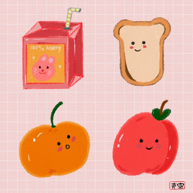 

Japanese fruits sticker.