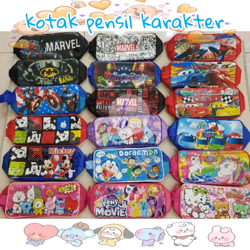 

KOTAK PENSIL KARAKTER premium/ tempat pensil bag pouch aksesoris dompet /gift hadiah ATK