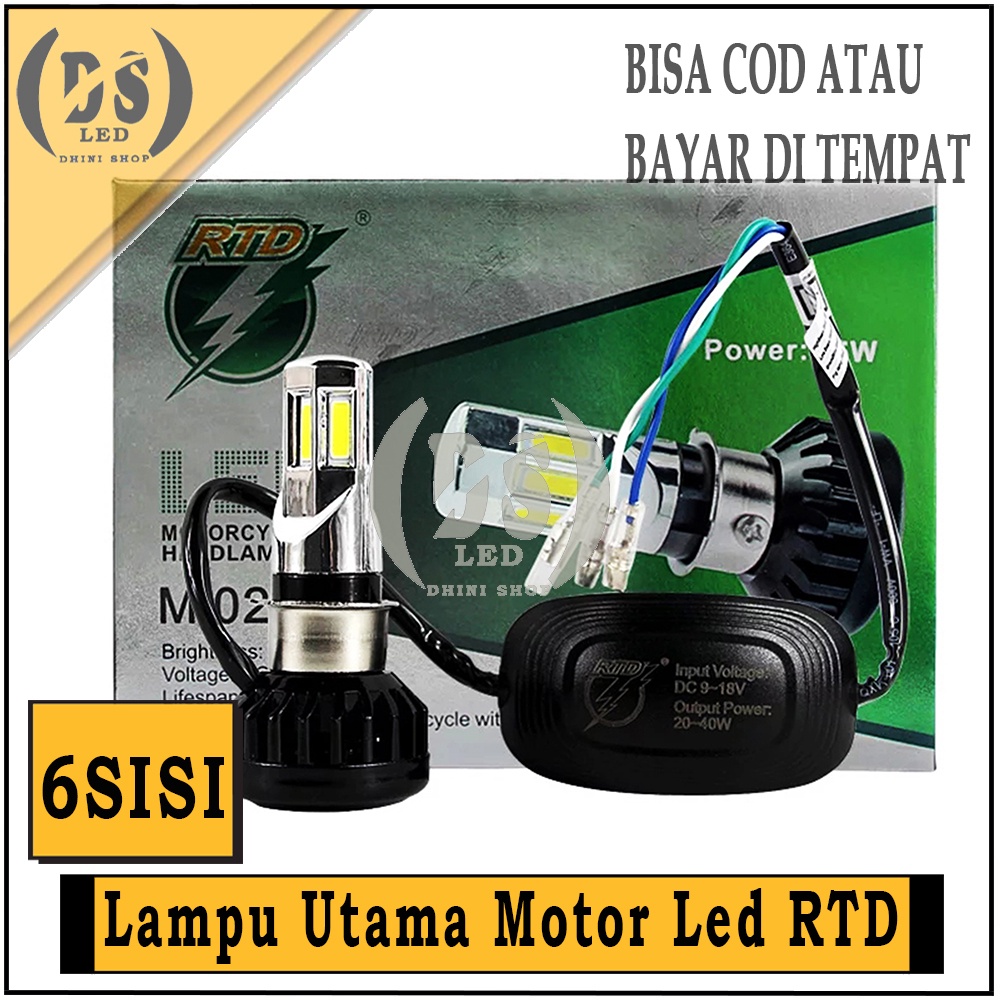 Lampu Led Utama Motor Beat RTD 6 sisi / Lampu Led Depan Motor Vixion RTD 6 sisi 35W / Lampu LED Depa