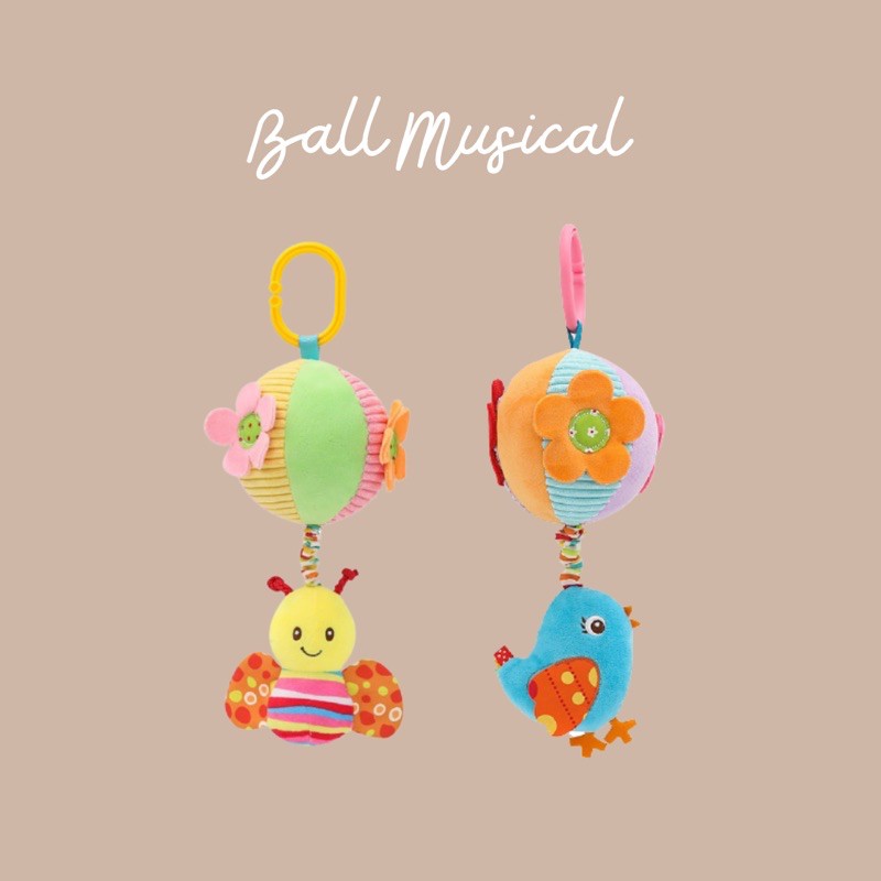 BALL MUSICAL | Mainan Musik Tarik bayi| Mainan Musik Stroller baby | mainan teether rattle baby box