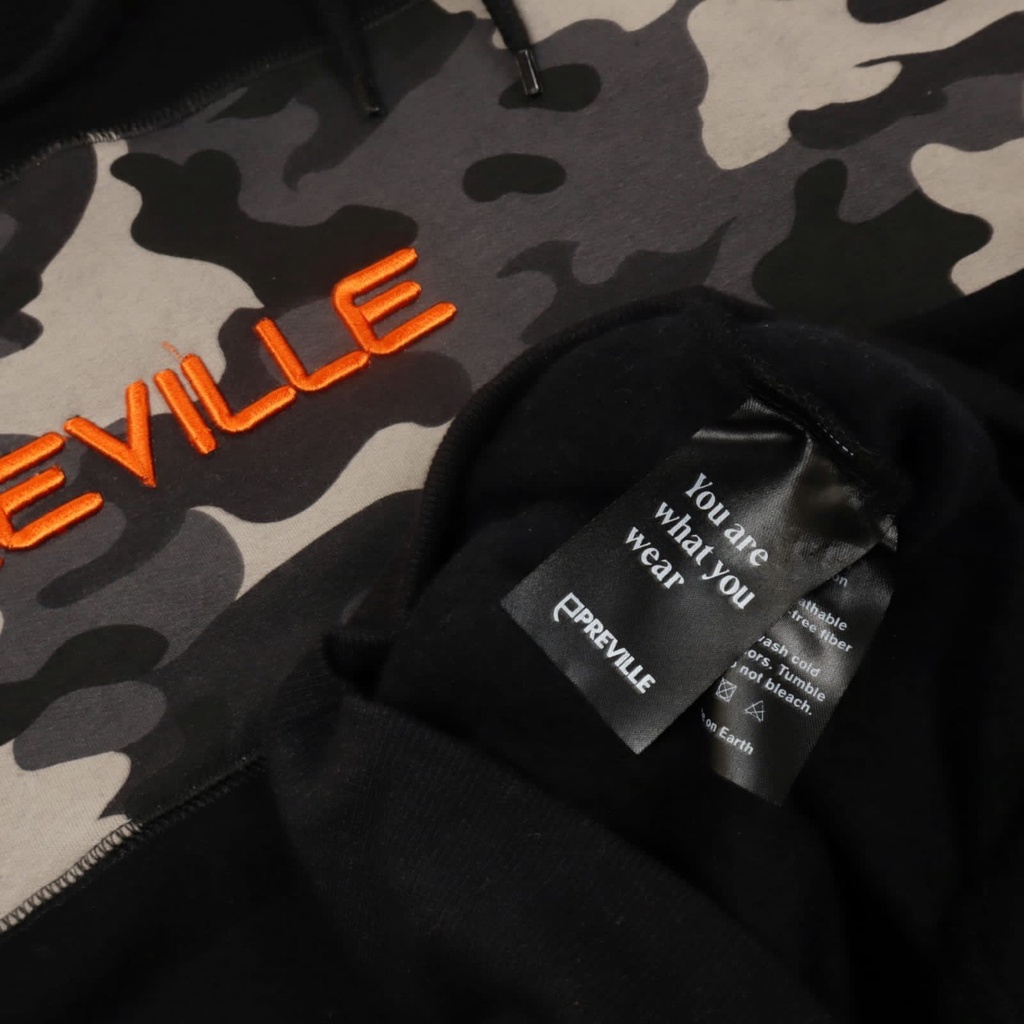 JAKET SWEATER HOODIE PREVILLE CAMOUFLAGE COMBI UNISEX GOOD QUALITY