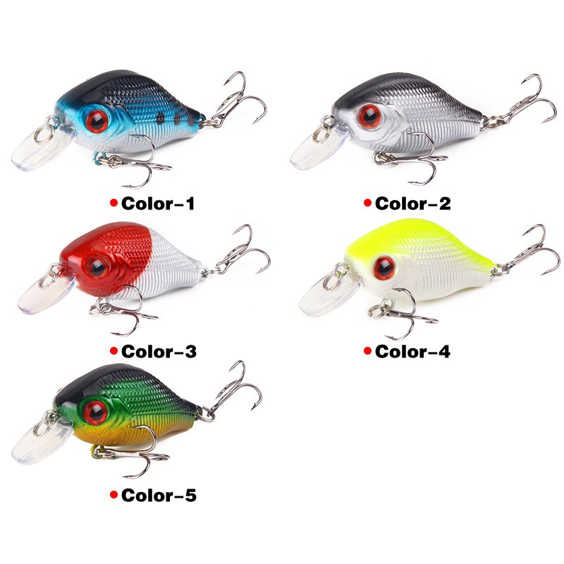 Umpan Pancing Buatan CrankSet Heavy Sinking Minnow Kail Pancing 8.5g/5CM CrankBait Umpan Ikan Umpan Mancing Minnow Lure 1Pcs 3D Eyes Alat Pancing relix nusantara Alat Pancing Murah Umpan Pancing