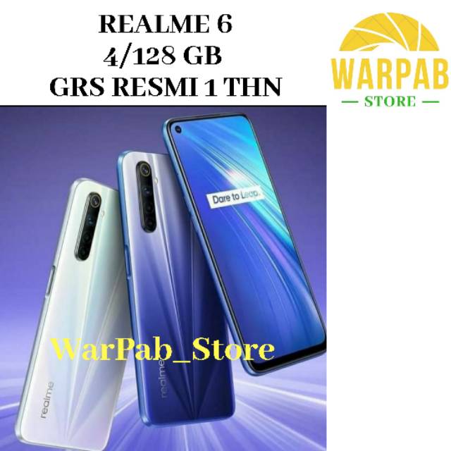 HP REALME 6 4/128 GB - RILMI RAM 4GB INTERNAL 128GB - REALMI GARANSI RESMI 1 TAHUN REAL ME