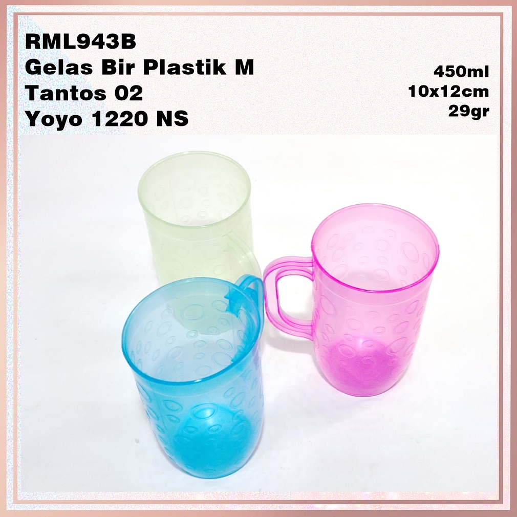 RML943B Gelas Bir Plastik M Tantos 02 Yoyo 1220 NS 450ml