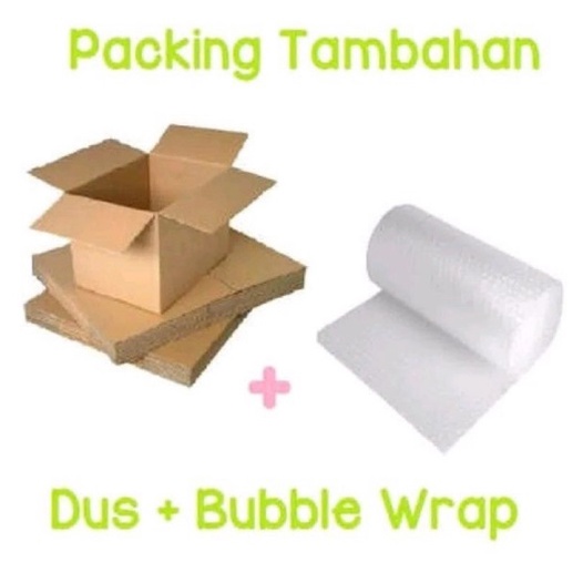 PACKINGAN TAMBAHAN DUS PLUS BUBBLE WRAP UNTUK MENGHINDARI BARANG BELANJA ANDA TIDAK RUSAK