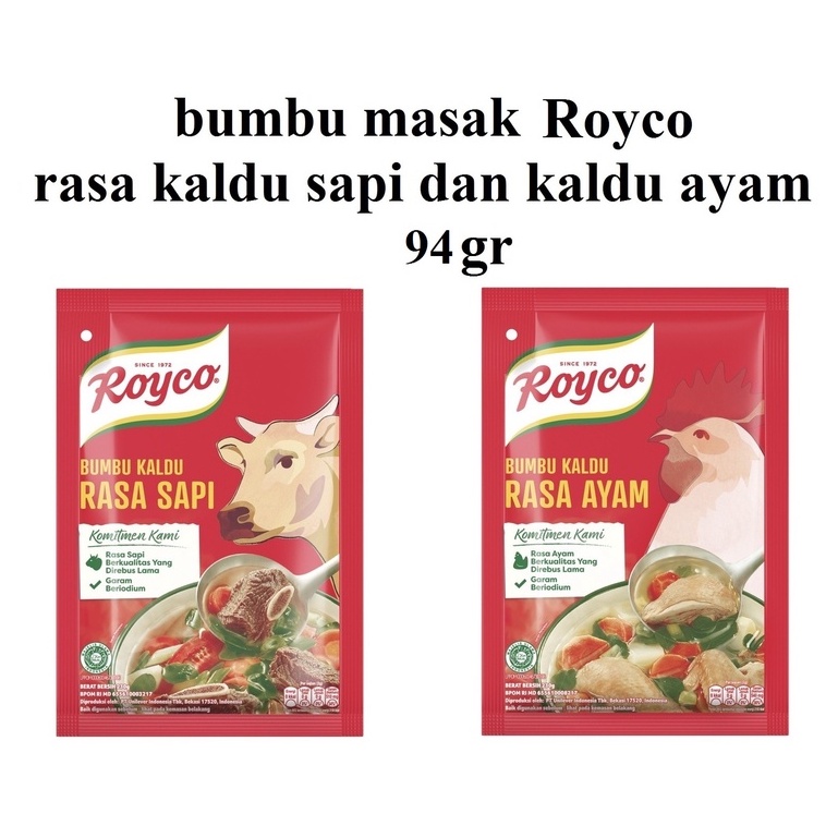 

Bumbu masak instant royco rasa kaldu sapi dan kaldu ayam kemasan 94 gram