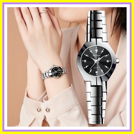 Best Seller Jam Tangan Wanita F197S Tali Rantai Chrono Detik Free Box & Baterai (Bisa Cod) Biden Jam