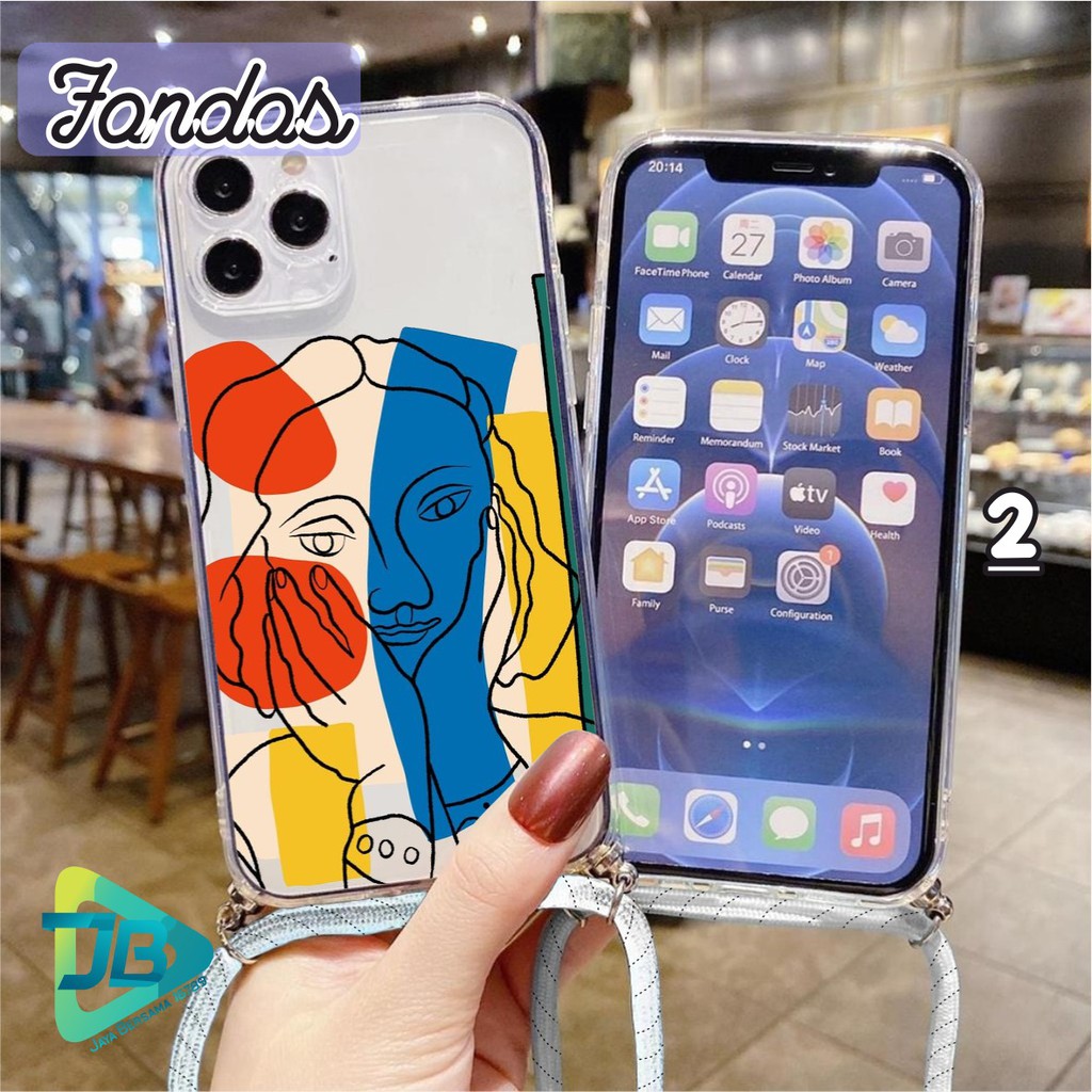 Softcase Slingcase Lanyard Bening FONDOS Oppo Reno 2 2z 2f 3 A91 4 4z A92s 4f 5 Pro JB4029