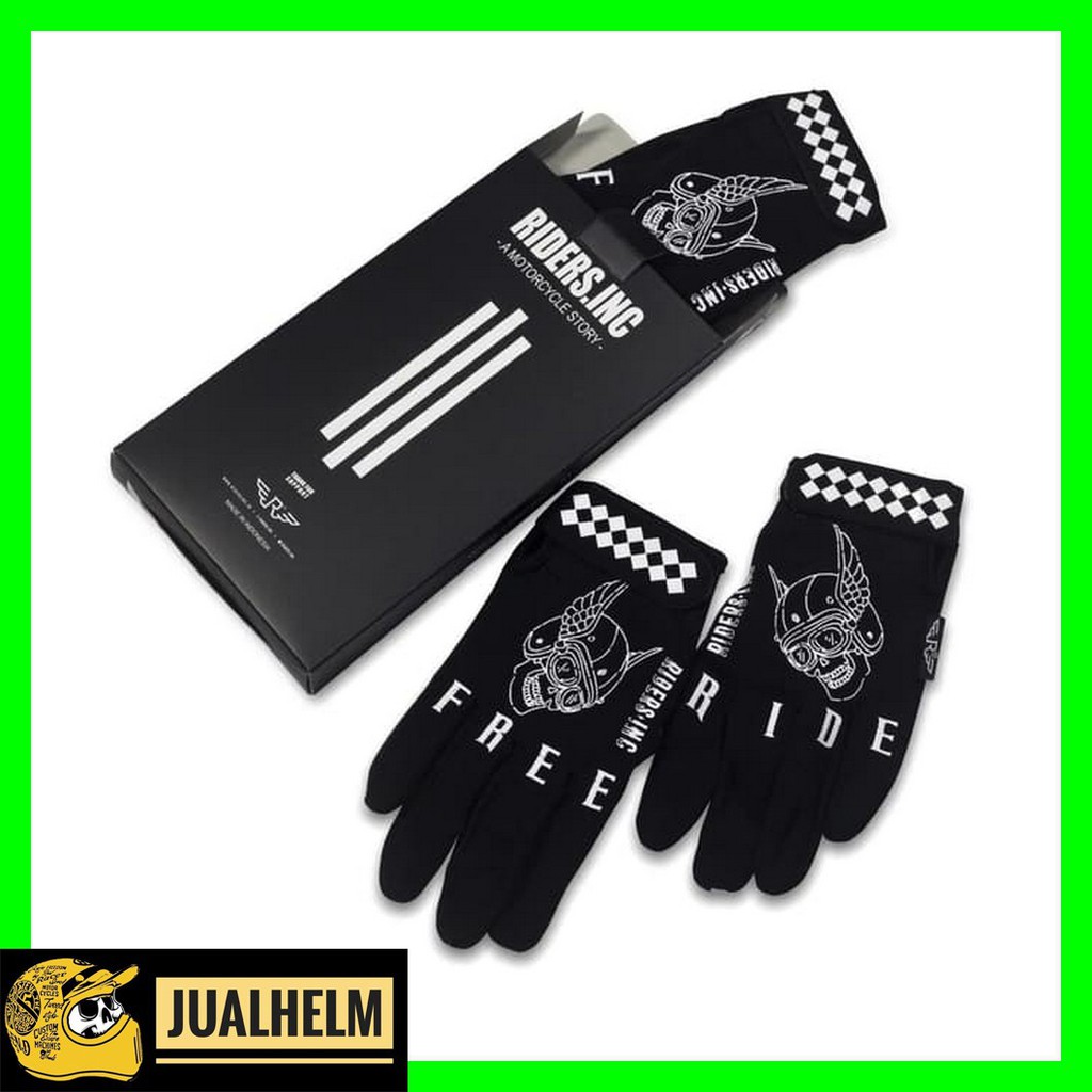 Sarung Tangan Gloves Skull Hitam Touchscreen ( Glove / Motor / Riding)