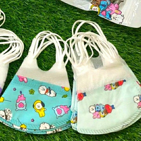 Masker Anak Duckbill BTS isi 10 Harga Grosir Murah Masker Anak 3 ply