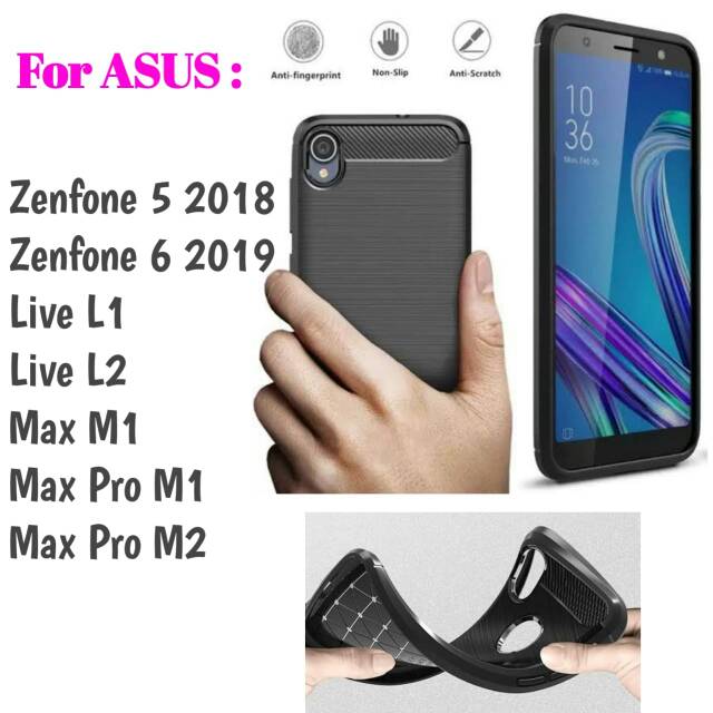 silicon case Asus ZENFONE 5 6 Live L1 L2 Max pro M1 M2 Ipaky Softcase Carbon Casing