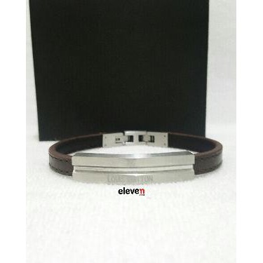Dijual Premium Bracelet LV Single Sting Genuine Leather Stanless Steel Import   BOX Berkualitas
