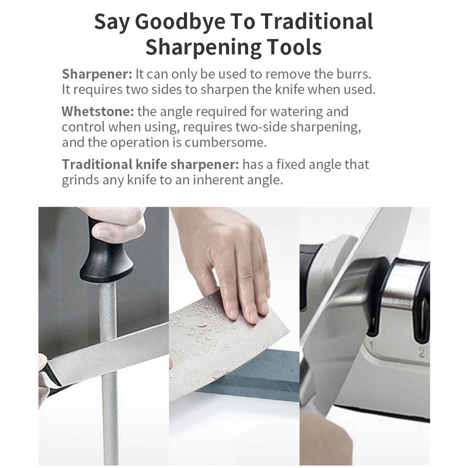 HUOHOU Pengasah Pisau Knife Sharpener Whetstone Tungsten Steel - HU0034 - Black