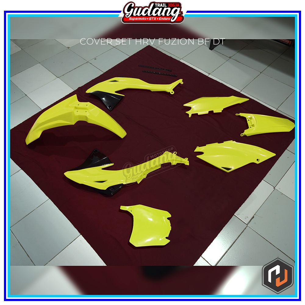 Cover Set Tutup Body Set Trail KLX Bigfoot Dtracker Fuzion HRV Hitam Putih Merah Fluo Yellow