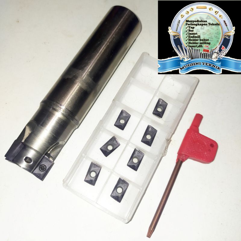 Holder bubut holder Milling Diameter 25mm set insert ASMT11 carbide 10pcs bekas