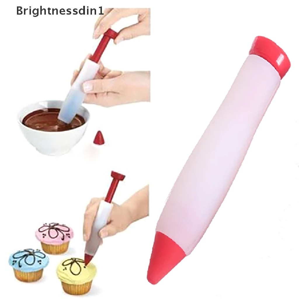 (Brightnessdin1) Pen Icing Piping Bahan Silikon Untuk Dekorasi Kue