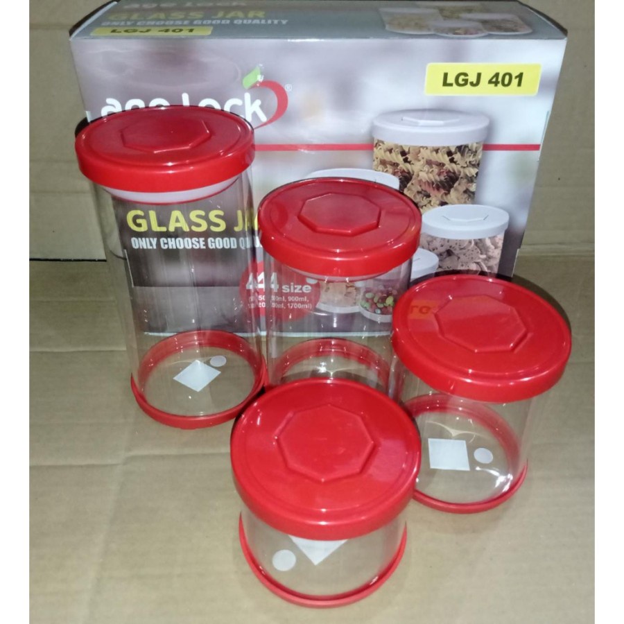 TOPLES KACA SET KUE /MAKANAN JAR AGE LOCK LGJ401