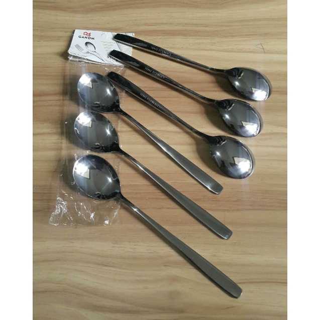 6 pcs GANOM SENDOK MAKAN KOREA STAINLESS STEEL (panjang 20.5cm Lebar 4cm)(berat 248gram)  SUPER TEBA