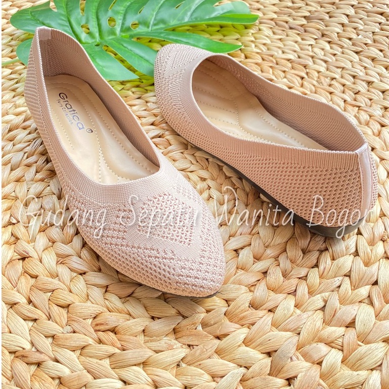 Gratica Sepatu Wanita Flat Shoes Rajut Lancip MARION AW 92