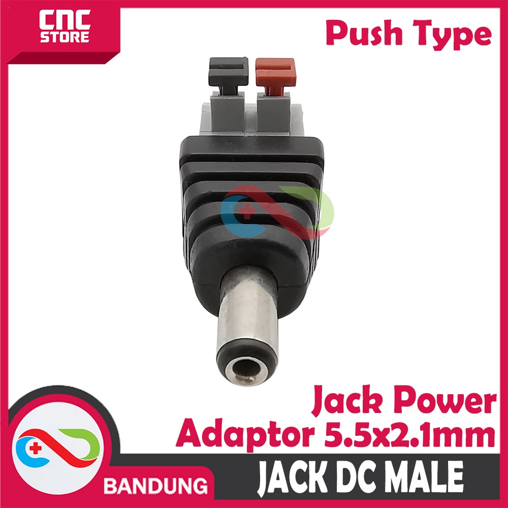 DC JACK MALE POWER ADAPTER 5.5X2.1MM PUSH TYPE