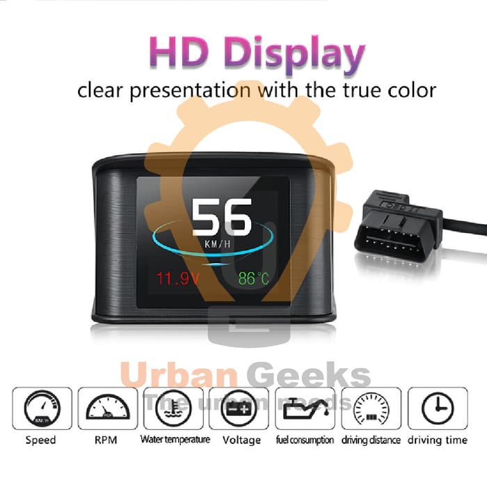 Head Up Display HUD OBD Speedometer Digital Car LED Refleksi P10