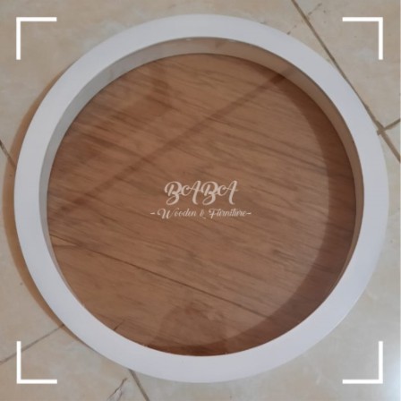 Frame Scrap Bulat Putih - Akrilik 30 dan 35 cm