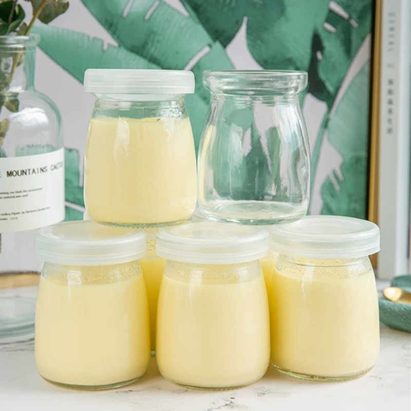 100ml Botol puding kaca + Tutup , harvest jar / botol puding / Kaca (BARU) Pudding Tutup Putih  Botol Jar Toples Kaca (PENDEK) 100ML : Puding / Selai / Susu / Yoghurt