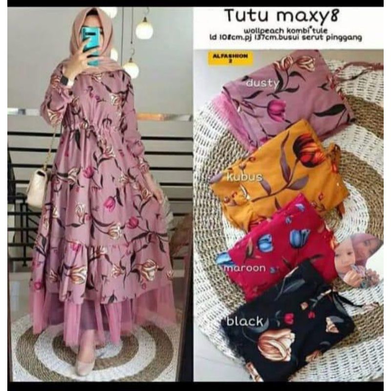 gamis tulip tutu maxy