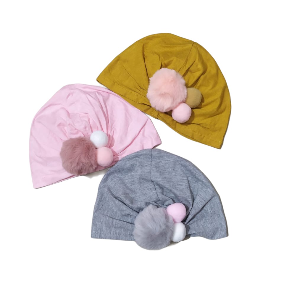 Turban bayi pompom premium