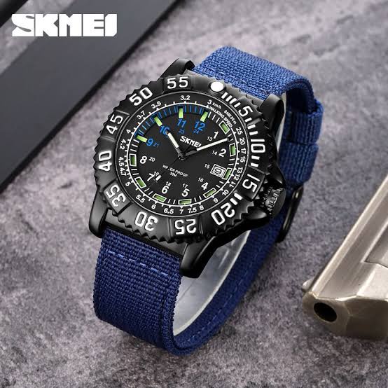 JAM TANGAN SKMEI 9281 ORIGINAL STAINLESS STELL CASE/ JAM TANGAN SKMEI 9281 STRAP NILON KANVAS/SKMEI 9281 Jam Tangan Pria Analog Luminous Tali Nilon Sport Watch