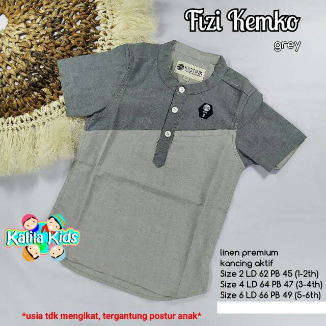 kemeja koko anak FIZI KEMKO ORI BY KALILA KIDS