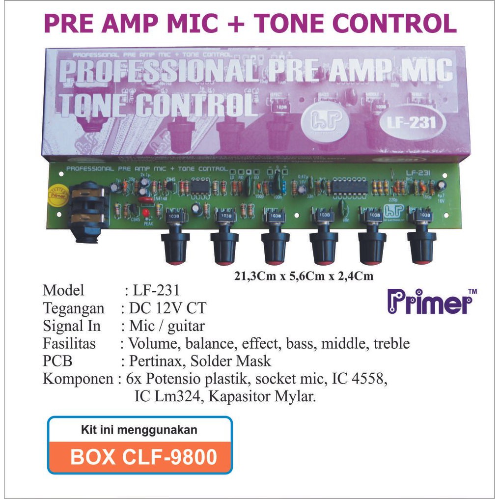 KIT Pre AmMic + Tone control type LF 231