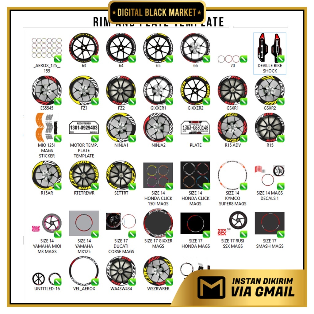 Rim and Plate Template - Coreldraw