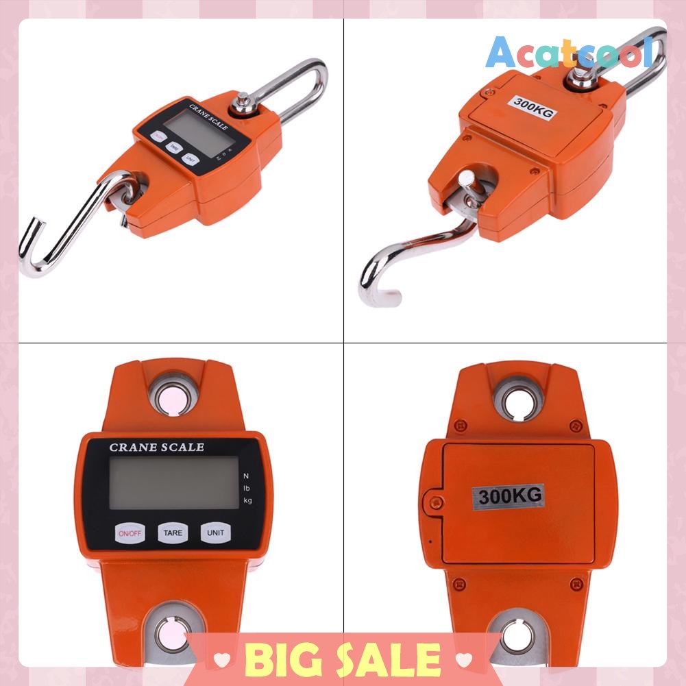 Mini Crane Scale Portable LCD Digital Electronic Hook Hanging Weight 300kg