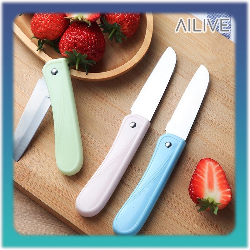 Pisau Lipat Mini Stainless Steel Pisau Buah Sayur Pisau Pemotong Pengupas Buah / Portable Mini Knife