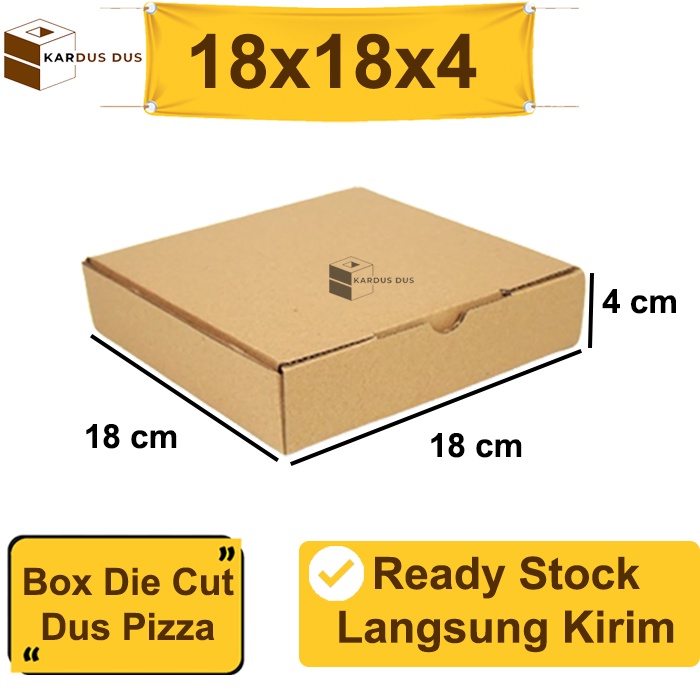 

Kardus Die Cut Pizza Polos 18x18x4 cm Dus Kue Box Baru Single Wall 3 MM Tebal - Murah