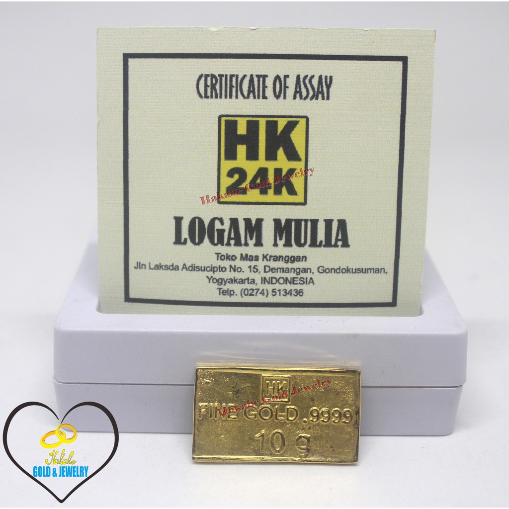 Emas Batangan HK Logam Mulia 24K Gold Bar Gold Fine Gold 10 Gram