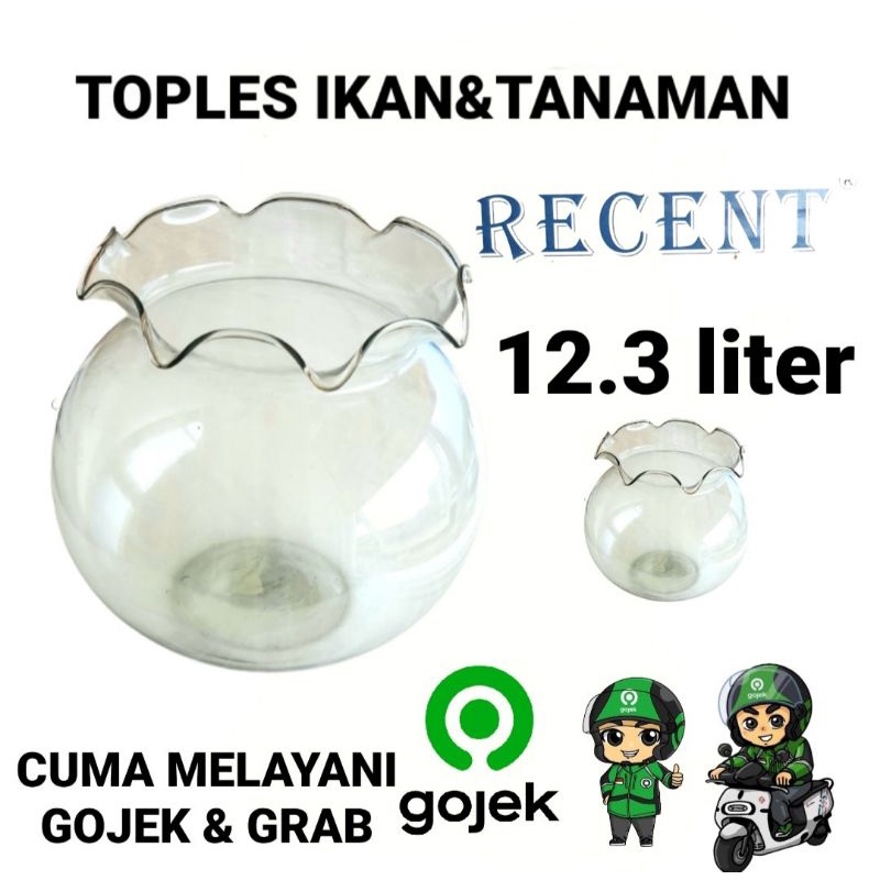 aquarium bulat toples 12.3 liter