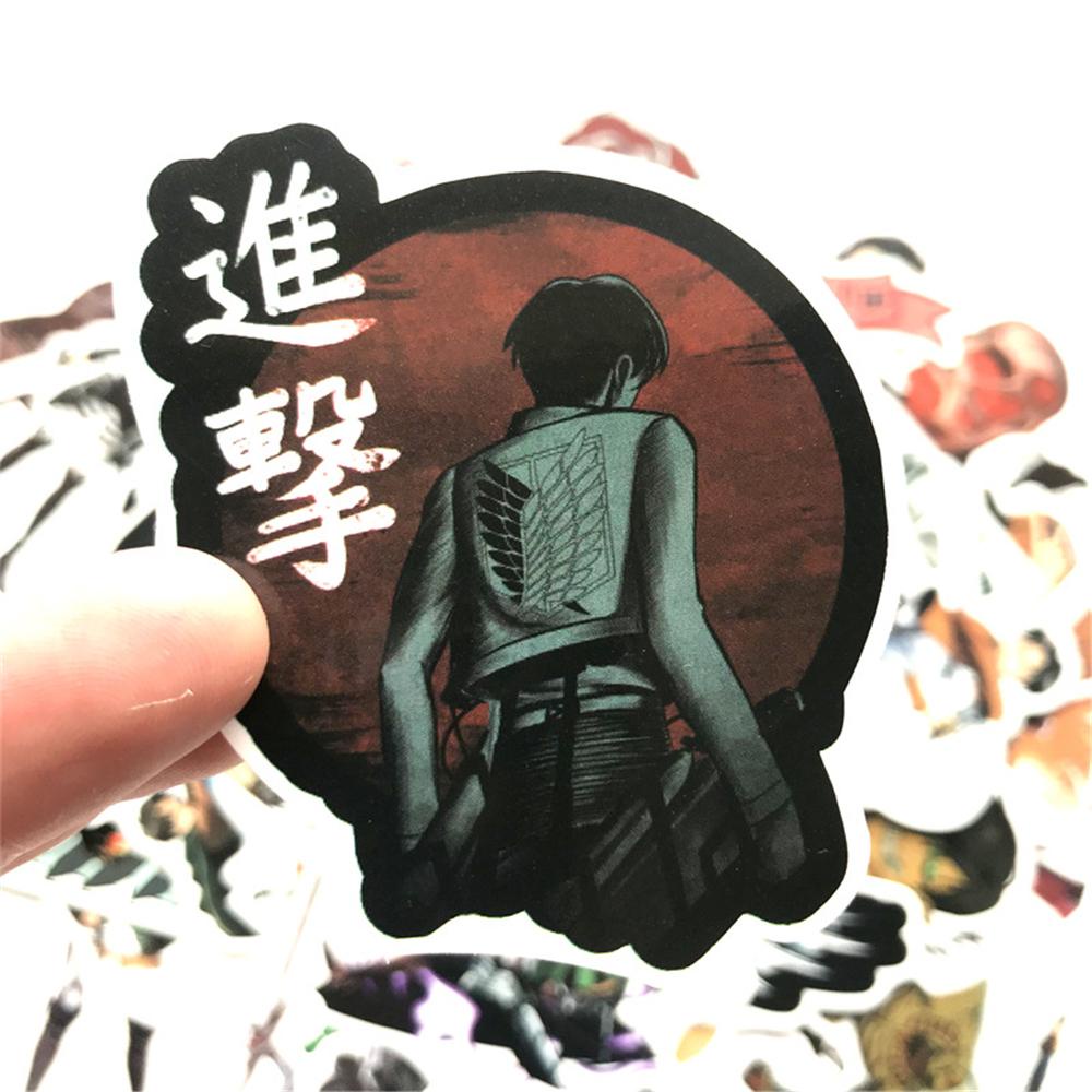 Agustina Anime Attack on Titan 42Pcs/Lot PVC Untuk Laptop Skateboard Notebook Graffiti Stiker Jepang Kartun Alat Tulis Sticker Anime Sticker