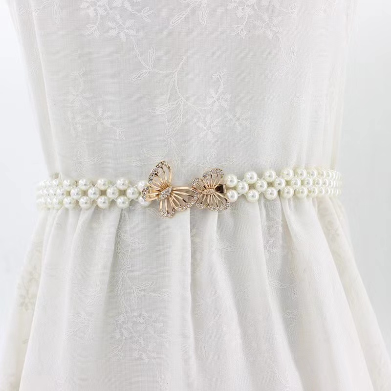 Ikat Pinggang Full Mutiara Imitasi Terbaru Style Women Pearl Belt - Gesper Mutiara Korean Import