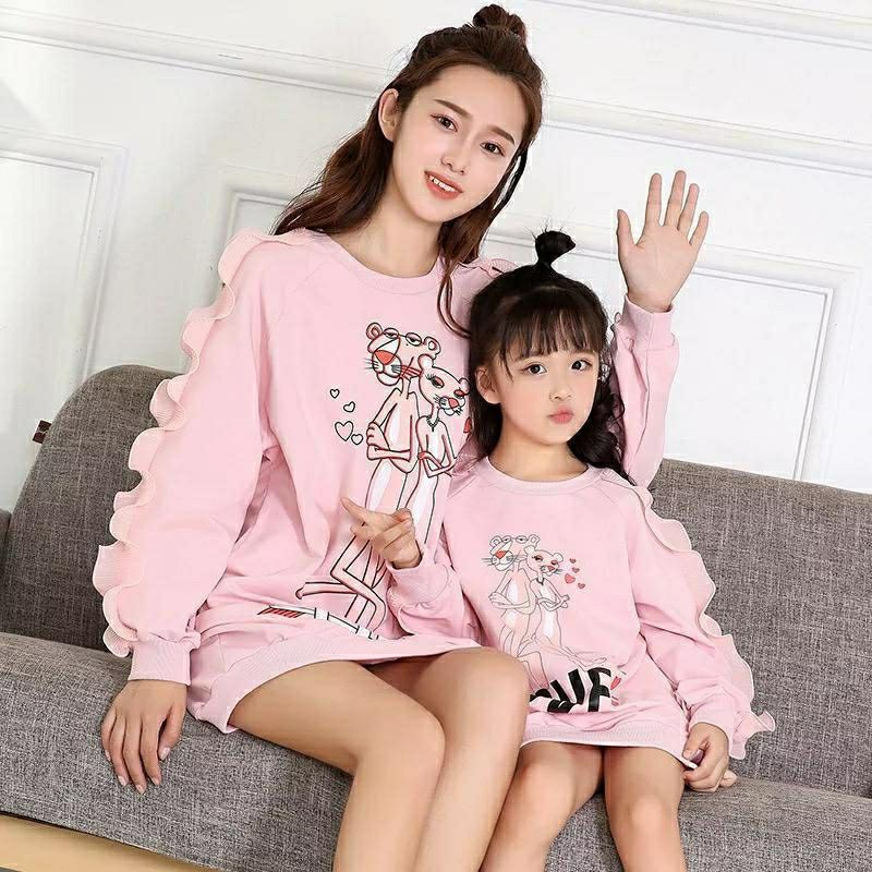 (CLTA)BAJU COUPLE IBU DAN ANAK PANTHER LOVE/KAOS COUPLE  IBU DAN ANAK