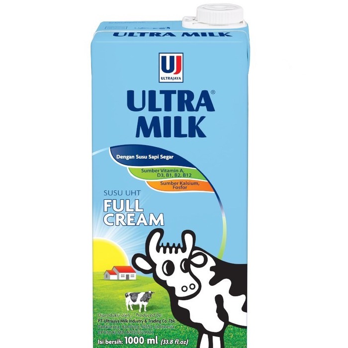 Susu Ultra Milk 1000 ml (1 liter) Full Cream / Coklat