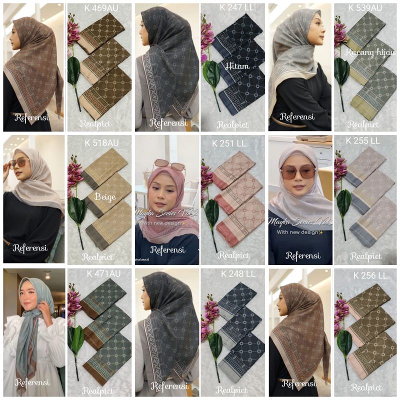 jilbab segi empat  motif voal motif lasercut denay motif voal motif premium (harga grosir partai)
